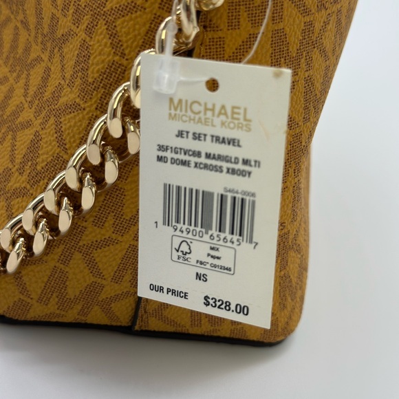 Michael Kors Gold Monogram Crossbody Bag